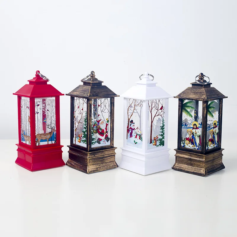 Креативный светодиодный светильник, Рождественские декоративные принадлежности, цветочный принт, портативные светильники, домашний сад, подвеска