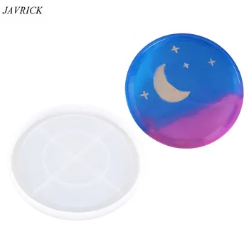 

Large Round Resin Coaster Molds Silicone Tray Fruit Tea Cup Mat Dish Resin Mold