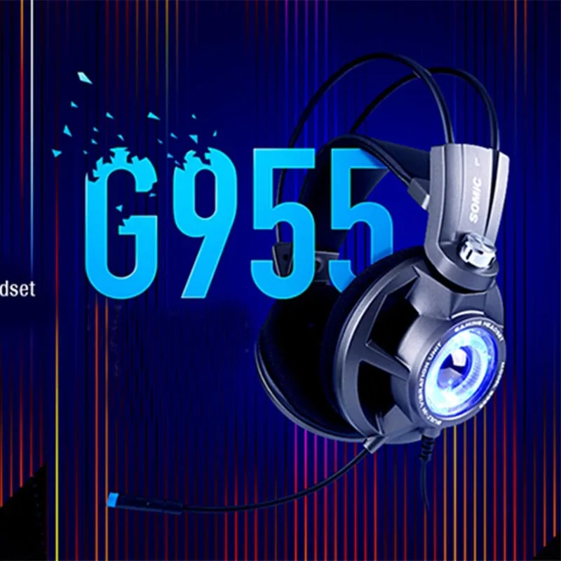 SOMiC G955 Virtual 7 1 Surround USB Игровые наушники гарнитура со светодиодной вставкой