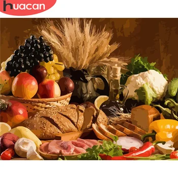 

HUACAN Oil Painting By Number Food Drawing On Canvas Gift DIY Pictures By Numbers Fruit Kits Hand Painted Paintings Home Decor