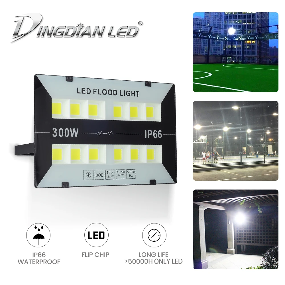 Waterproof  Outdoor LED Flood Light 50W/100W/200W/300W  AC220-240V Spotlights Xtra Brightness Garden Street Light Floodlightings led flood light ac 220v 100w 200w 300w 10w 20w 30w 50w 100w ip66 waterproof led spotlight garden street gate wall floodlights