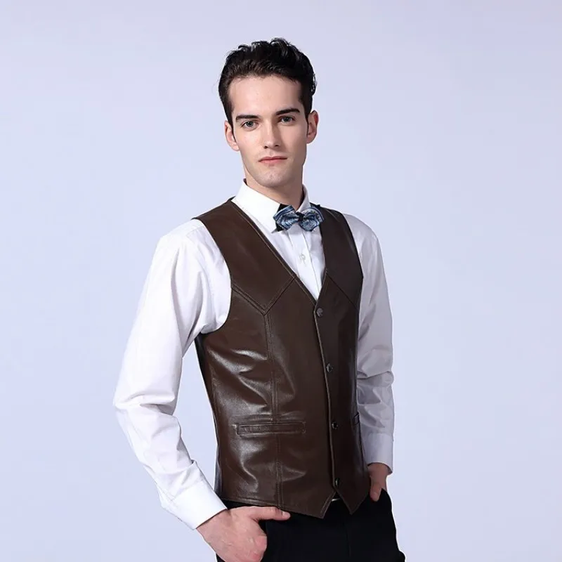 Lutratocro Men V-Neck Single Breasted Suit Coat Business Work Vest Lutratocro Men V-Neck Single Breasted Suit Coat Business Work Vest