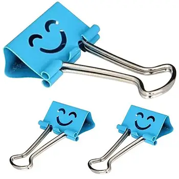 

10Pcs Smile Metal Binder Clips for Notes Letter Paper Books Home Office School