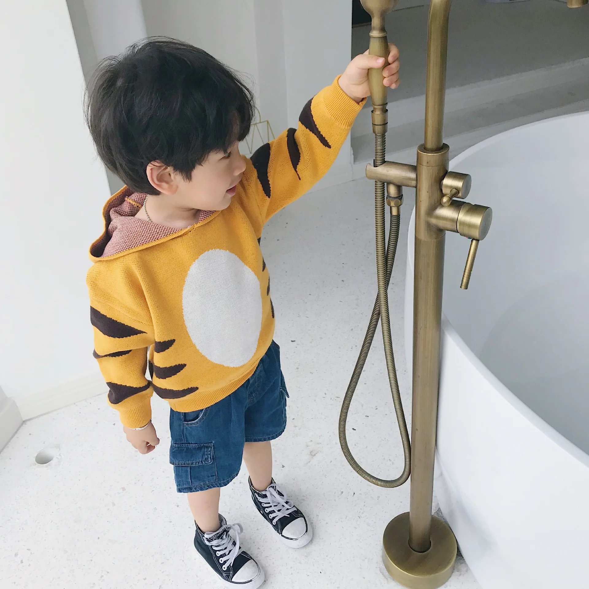 19 Autumn And Winter Men's And Women's Child Baby Three-dimensional Cartoon Animal Pullover Hooded Sweater Jacket Cotton Cute Co