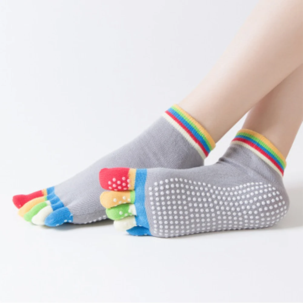 

Cotton Socks Five Fingers Multicolor Socks Skid Resistance Dots Pattern Printing Chaussette Femme Women's Toe Socks