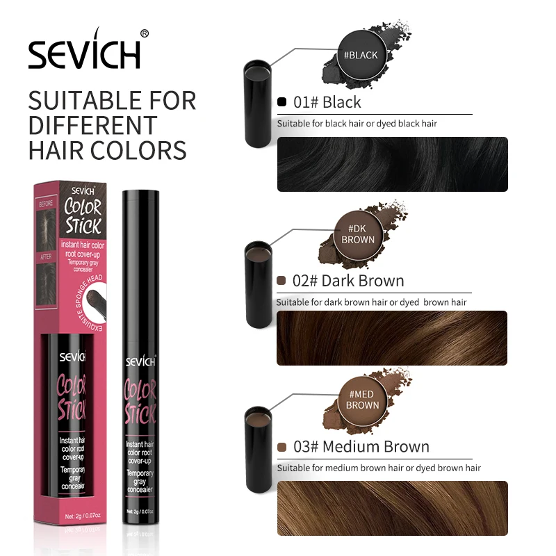 Sevich New Hair Shadow Powder 2g Root Cover Up Stick Hairline Edge Control Powder Filling Hair Line Concealer loss Pen