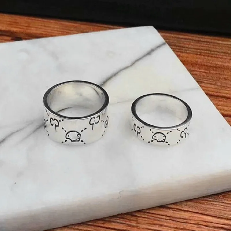 silver earrings 925 sterling silver rings for men and women ghost series Classic label and original charm Love Ring Christmas gifts tiffany necklace