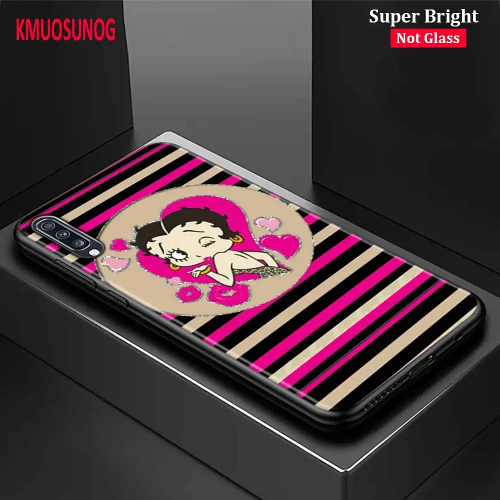 

Black Cover Pink Betty Boop for Samsung Galaxy A70 A90 A80 A60 A50 A40 A30S A20E A20S A10 Phone Case