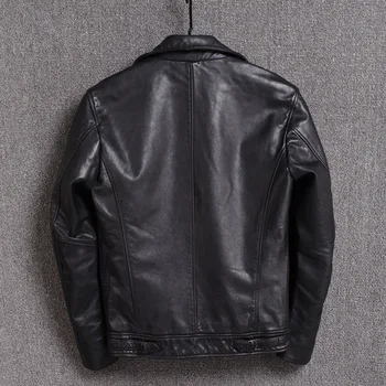 

Genuine Leather Men Real Sheepskin Coat Spring Autumn Mens Slim Motorcycle Jacket Chaqueta Cuero Hombre WT183064 YY455