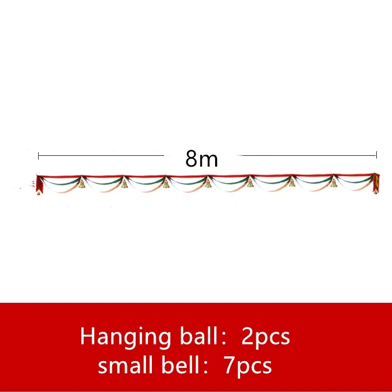 Настраиваемые фланелевые волнистые флаги ленты маленький колокольчик тянуть цветок праздничные принадлежности Рождество торговый центр Потолок Кулон украшения - Цвет: R