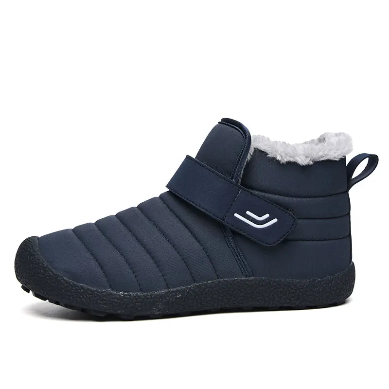 Водонепроницаемые мужские теплые ботильоны Зимняя обувь женские зимние ботинки меховые плюшевые классические мужские повседневные ботинки кроссовки мужская обувь A-094 - Цвет: blue