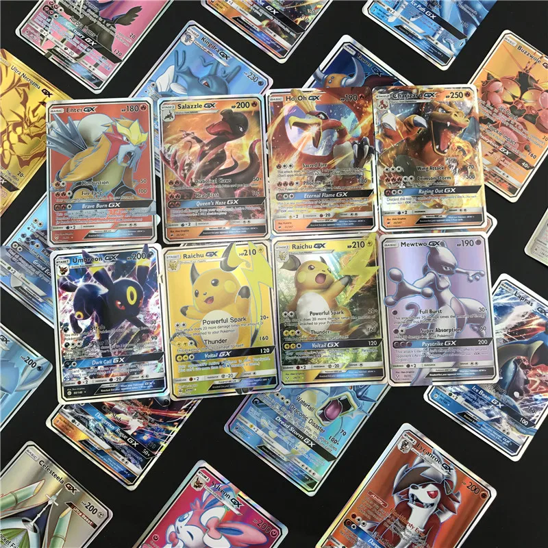 200 шт GX 25 50 100 шт Мега Сияющие карты Pokemones игры битва карт торговые карты игры Детские игрушки