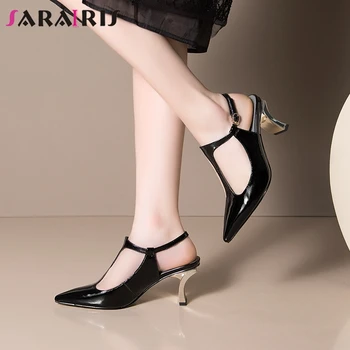 

SARAIRIS Cover Heel Black Dress Office Sandals Women High Heels Sandals Ladies Summer Shoes