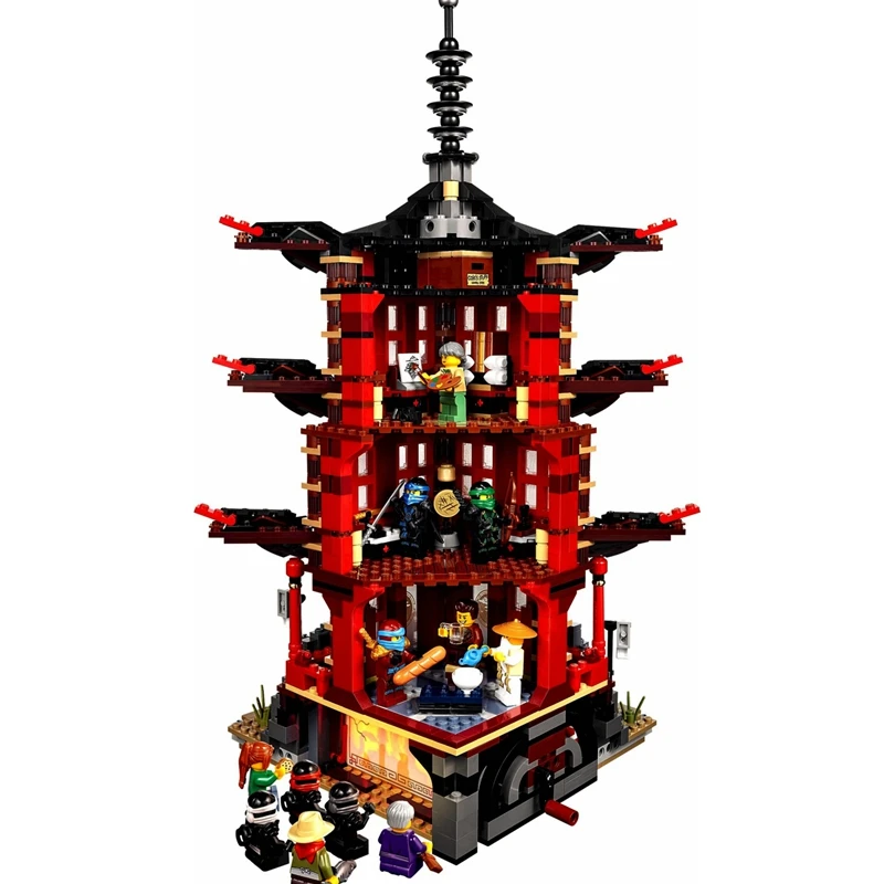 737 шт Diy Ninja Temple of Airjitzu spinjitzu строительные блоки Совместимые ninjagoed Lepined наборы