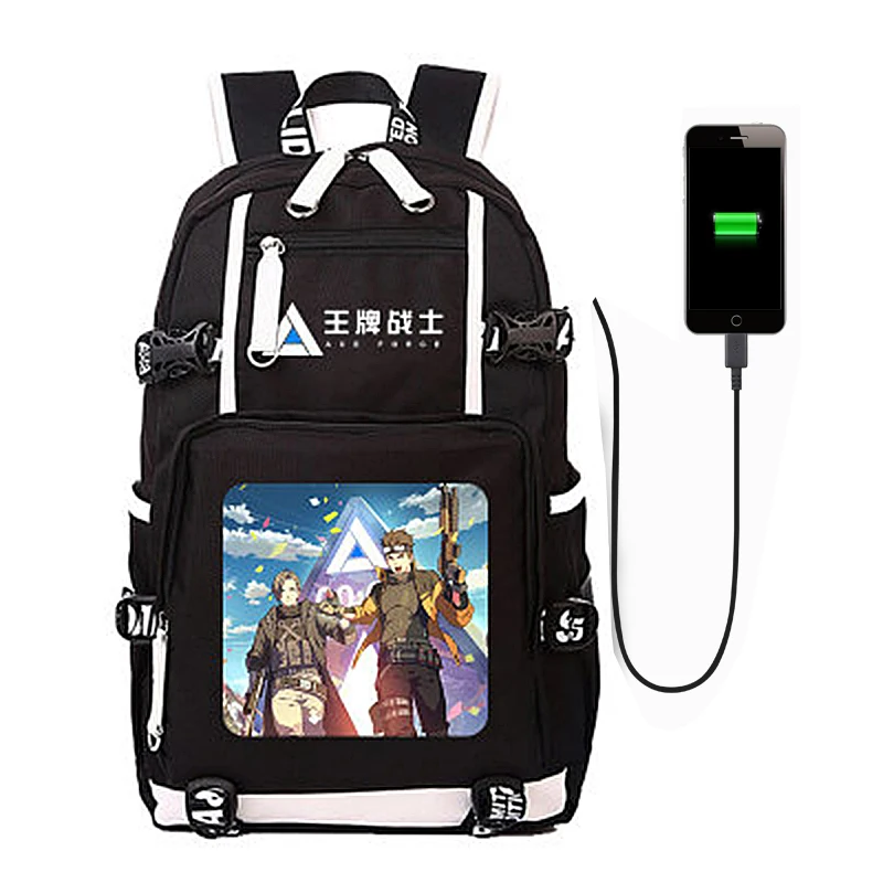 Аниме сумка мультфильм Мода Повседневная Mochila ноутбук рюкзак usb зарядка школьные сумки Дорожная сумка для подростков студентов мужчин и женщин
