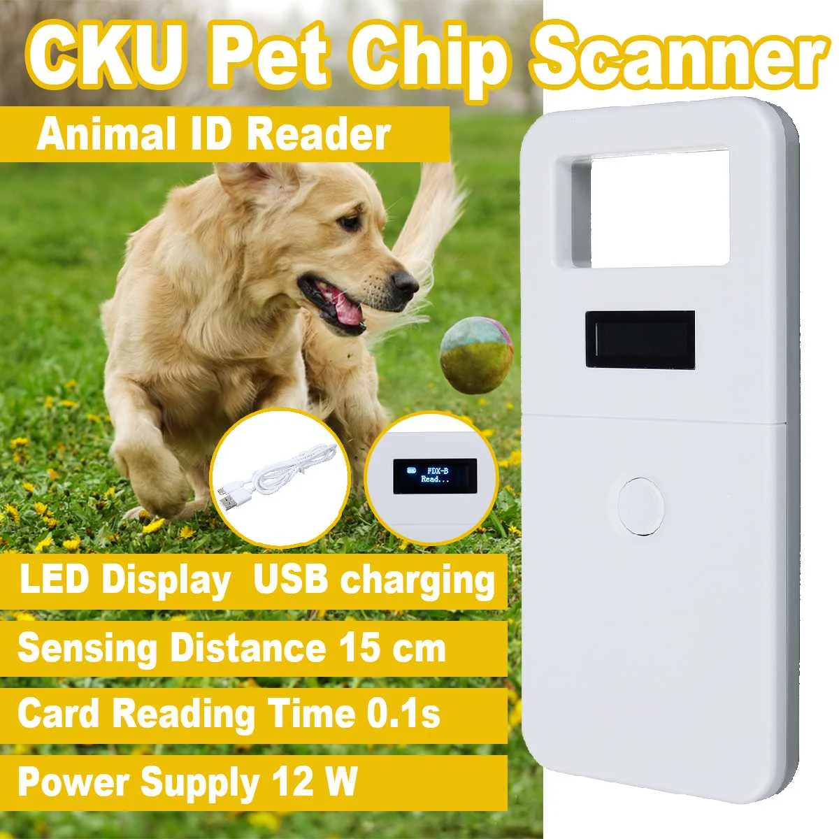 

Efficient ISO11785/84 Pet microchip Scanner Animal RFID Tag Reader 134.2KHZ OLED Dog Reader Rechargable Handheld RFID Reader