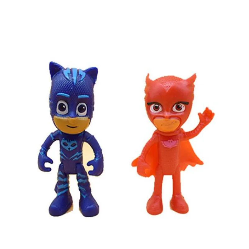 6 Pcs/Set Pj Masks Ornament Anime Kids Toys Action Figure Pvc Model Children Birthday Gifts