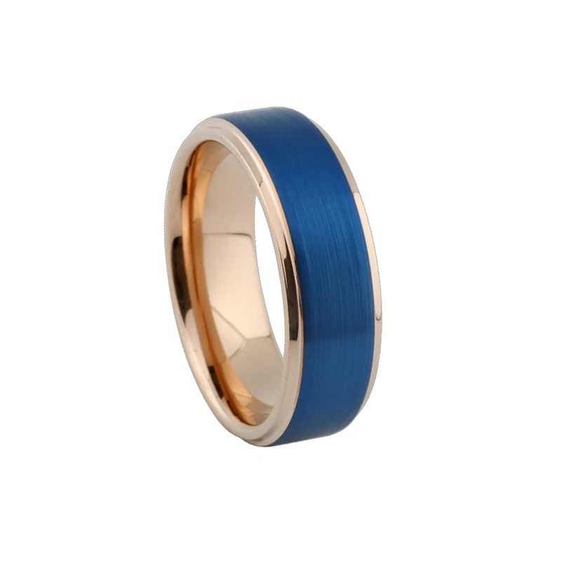 

tungsten rose gold color ring for Men Wedding Band Jewelry fashion finger rings women Size 6-13 dropshipping