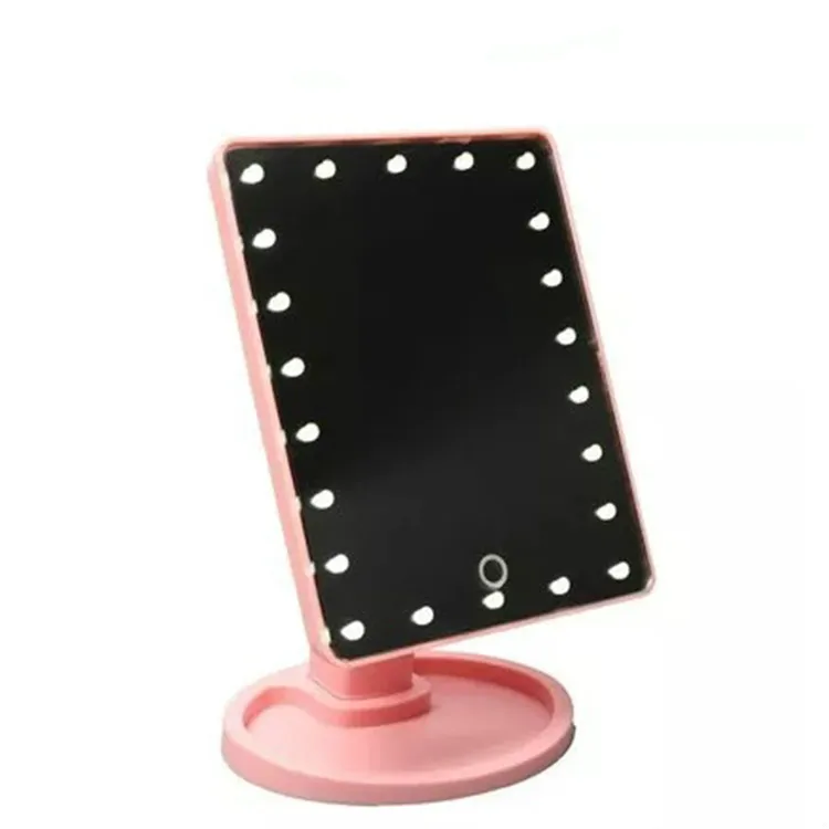 Mioor Регулируемый 20/16 светодиодный Профессиональный зеркало с подсветкой для макияжа с сенсорным экраном портативная увеличительная настольная лампа косметическое зеркало - Цвет: Pink Battery style