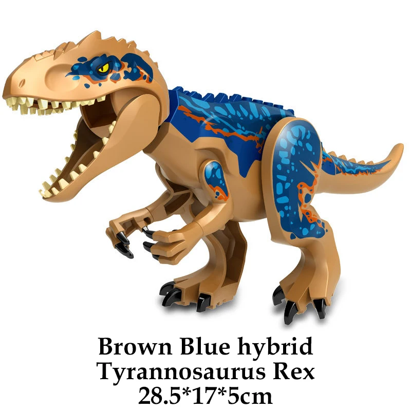 thumbnail image 1 of Bloques de construcción de dinosaurios de Jurassic World, Brutal Raptor T-Rex, Triceratops, Indominus Rex, modelo de dinosaurio Velociraptor, figuras de ladrillos, juguetes, 1 of 5
