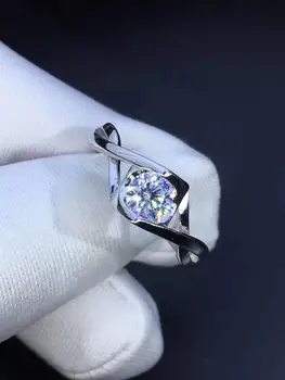 

D Ring With 18K Gold Plated 1 Carat Diamond Ring Wedding Couple's Rings Valentine's Day Gift