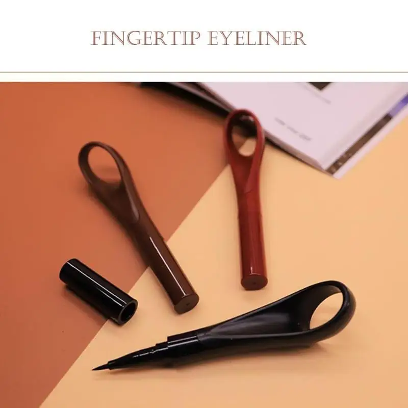 Dexterous Fingertip Eyeliner Pen Durable Waterproof Smooth Strokes Anti Halo Dyeing Flexible Quick Dry Eye Liner Tool