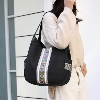 

2019 Tote Bag Leisure Women Canvas shopping bag Solid Color Hasp Shoulder Bag Messenger Bag Hand Bag Travel Bag