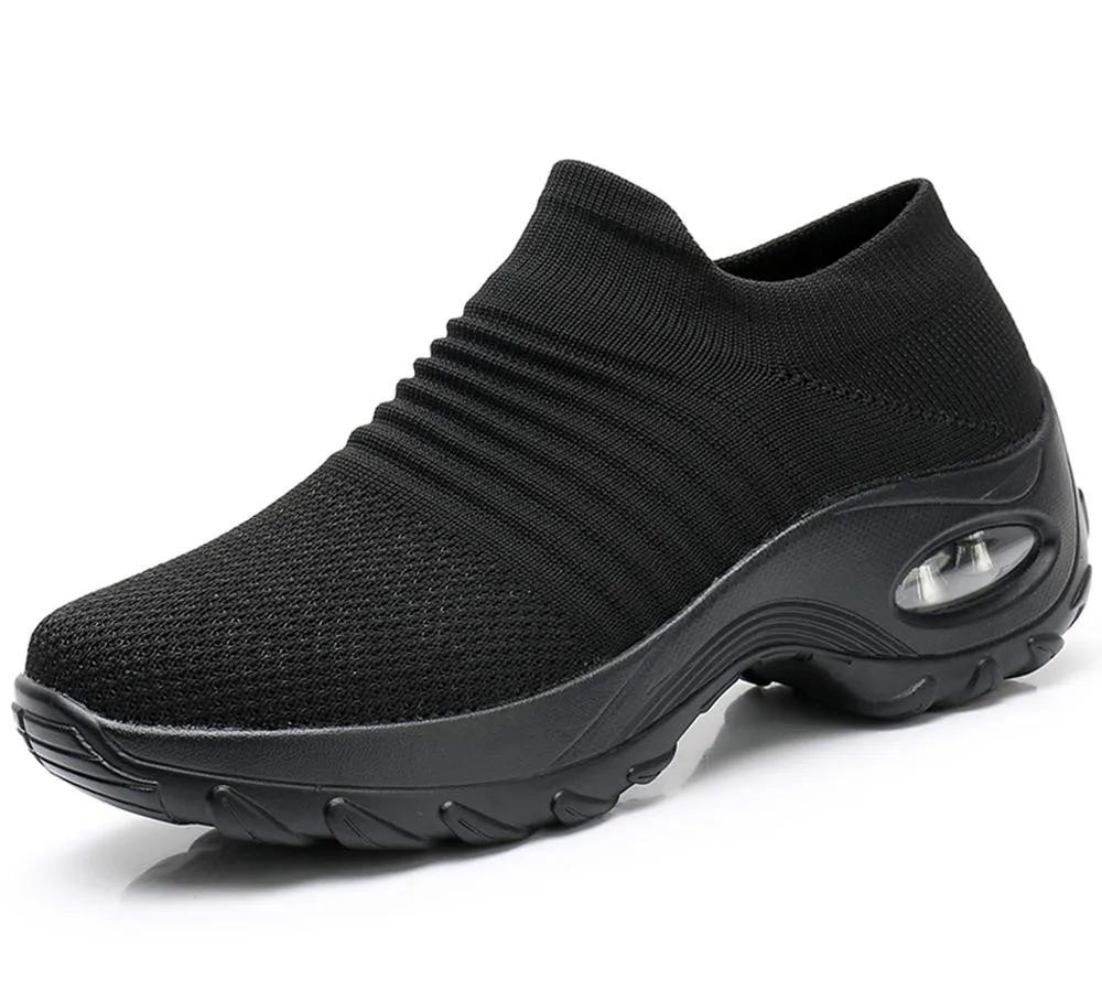 Women Breathable Dance Shoes Woman Flat Slip on Platform Tenis for Mesh Sock Sneakers zapatillas aire mujer 2020 New | Спорт и