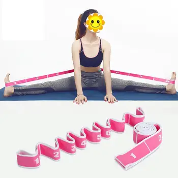 

Women Elastic Yoga Stretch Strap Fitness Resistance Band 8-Loop Training Strap Child Kid Latin Dance Stretch Belt Workout Rope