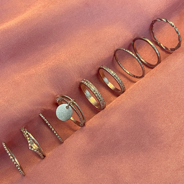 Silver Plated Angel Wings Ring for Womens Gothic Punk Steampunk Heart Butterfly Skull Ring Sets Party Jewelry 2021