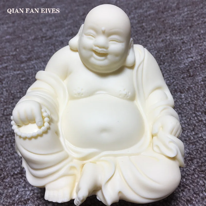 White Chinese Laughing Buddha Statue, Modern Art Sculpture,Buddha statue with big belly,High-end home decoration statue