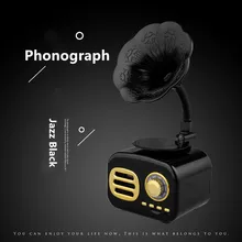 [Jazz Black] Беспроводная колонка с Bluetooth цветочным динамиком ретро большой громкость фонограф динамик мини портативный телефон подарок