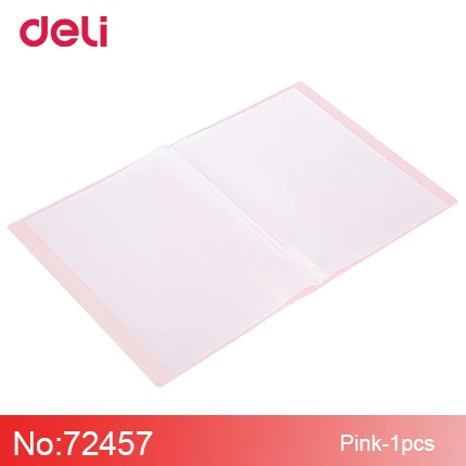 Deli 72457 серия, информационный буклет, А4, многослойные вставки, папки, папки, бумаги, канцелярские принадлежности, Студенческая офисная прозрачная сумка - Цвет: Pink