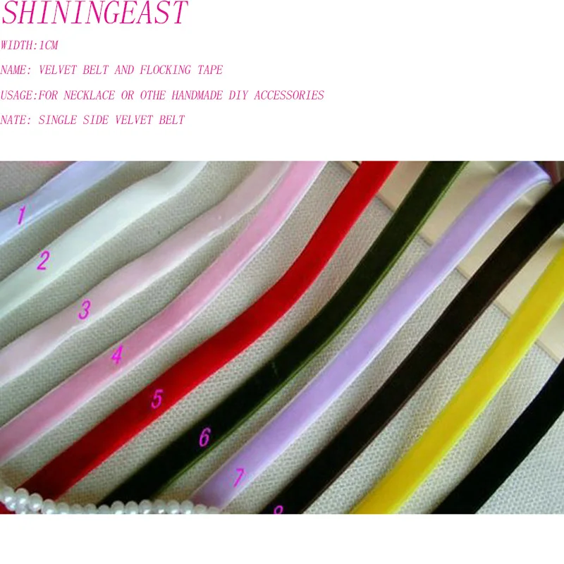 

10m/lot 1cm single side velvet band for clothing necklace trim ribbon fabric sewing diy craft accessories knitted band2038