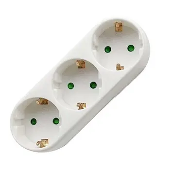 

NeProfessional 3 Port Plug European Type Conversion Plug 1 to 3 Way EU Outlet Socket Adapter Converter Connector for Travelling