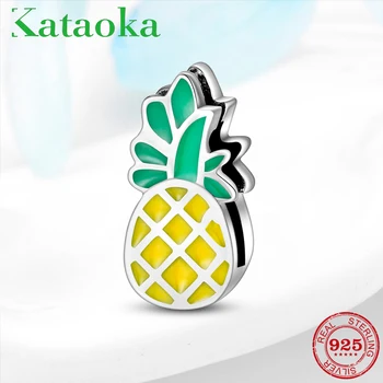 

Hot sale Tropical fruit pineapple 925 Sterling Silver Clips Beads fit Reflexions charm Bracelet jewelry making