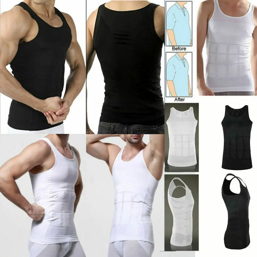 

Men's Body Shaper Vest Underwear Shirt Firm Tummy Belly Buster Control Slimming