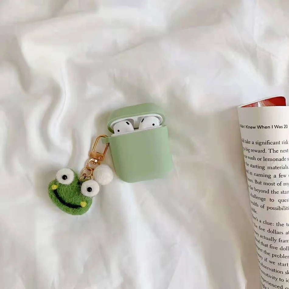 A2 Для AirPods чехол 3D мультфильм милый сплошной цвет стерео пара животных чехол для Airpods 2/i10/i11TWS защитный чехол с подвеской - Цвет: A2