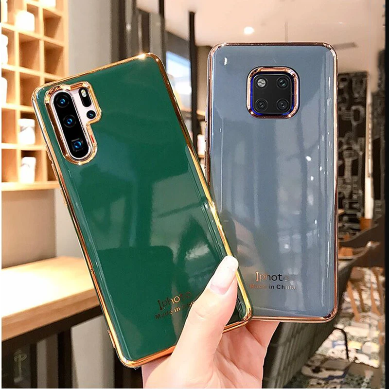 Чехол LOVECOM для телефона Huawei P40 P20 P30 Mate 20 30 Pro Nova 5 роскошный мягкий однотонный чехол