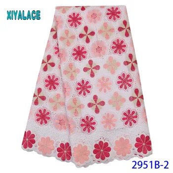 

2019 Luxury French Lace Fabric High Quality African Nigerian Flower Embroidered Tulle Lace Fabric Stones For Wedding YA2951B－2