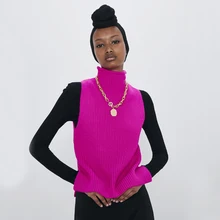 ZOEPO, однотонные тонкие свитера, женская мода, Осень-зима, водолазка, свитер, женский, элегантный, без рукавов, свитера для женщин, LK