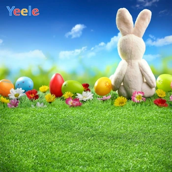 

Happy Easter Photophone Spring Rabbit Egg Grassland Backdrop Vinyl Baby Shower Background Photography For Photo Studio Photozone