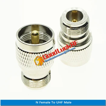 

N To UHF PL259 SO239 Connector Socket N Female To UHF Male Plug N - UHF Nickel Plated Brass Straight RF Coaxial Adapters