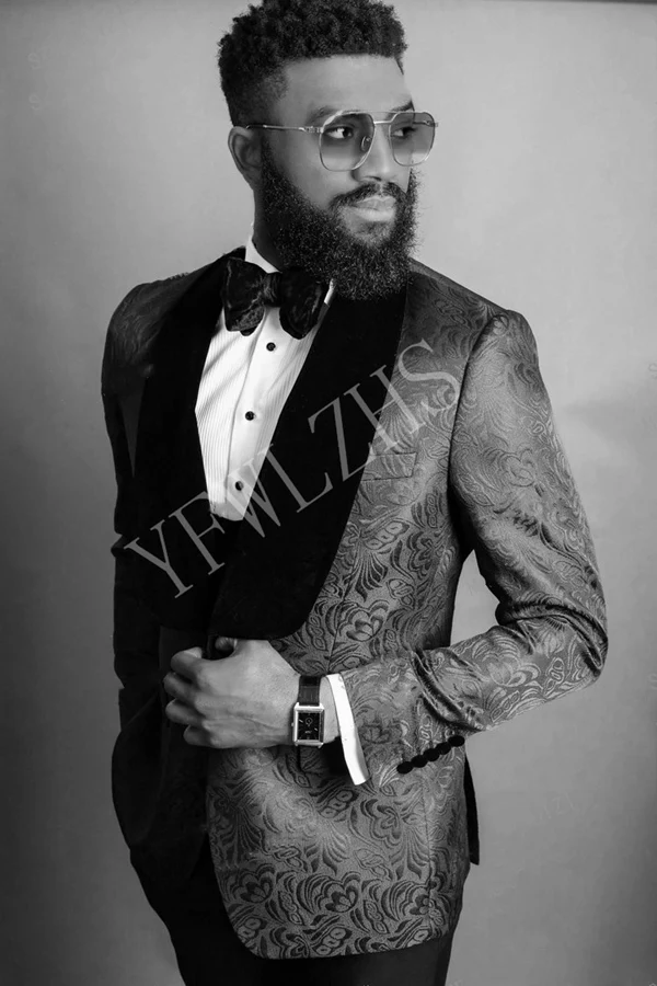 

New Arrival One Button Groomsmen Shawl Lapel Groom Tuxedos Men Suits Wedding/Prom Best Man Blazer ( Jacket+Pants+Vest+Tie) B64