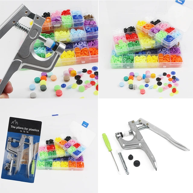 50 Sets Snaps Buttons for Sewing Setting Tool Hand Pliers Buttons Mixed  Colors Snaps Plastic Snaps
