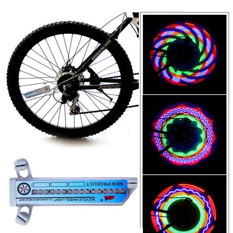 32 LED Colorful Knight Bike Wheel Spoke Lights Warning Signal Light