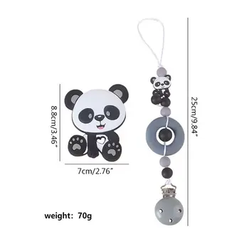 

2Pcs Baby Pacifier Chain Cartoon Bear Teether Set Nipple Clip Holder Molar Toys U90B