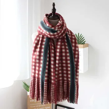 

New literary style sub scarf in autumn and winter acrylic knitted shawl thickened warm small fresh shawl