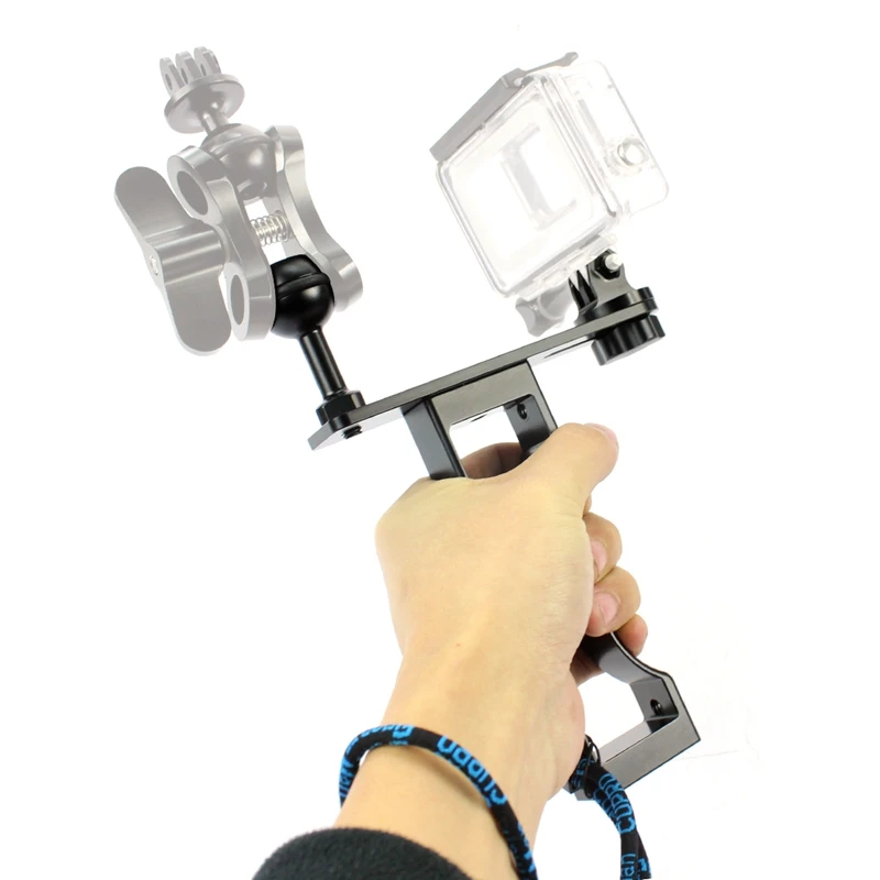 Подходит для Gopro Full Range Dslr камеры Cnc алюминиевый сплав одной рукой Дайвинг фотографии Кронштейн ручной камеры держатель