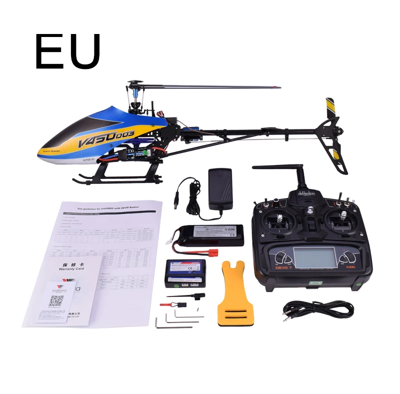 RTF EU Walkera V450D03 6CH 3D Fly 6-осевая стабилизация Системы с одним лезвием профессионального пульт дистанционного управления Управление вертолет - Цвет: RTF EU